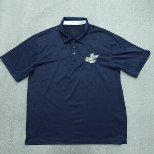 Juniata Polo Shirt Men's Size M Navy Blue Short Sleeve Collared Regular Fit